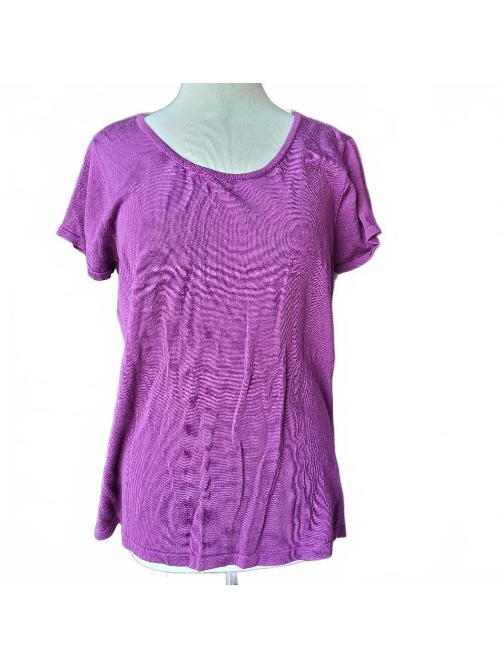 Investments Purple Scoop Neck T-Shirt Size XL